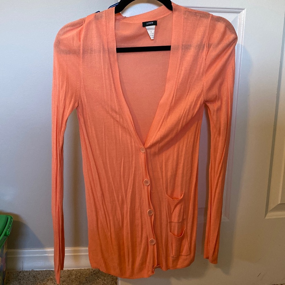 Jcrew v neck cardigan - coral color size small
